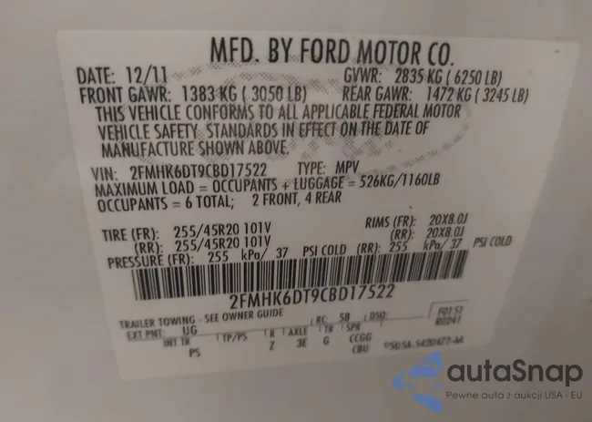 2FMHK6DT9CBD17522: 43497474