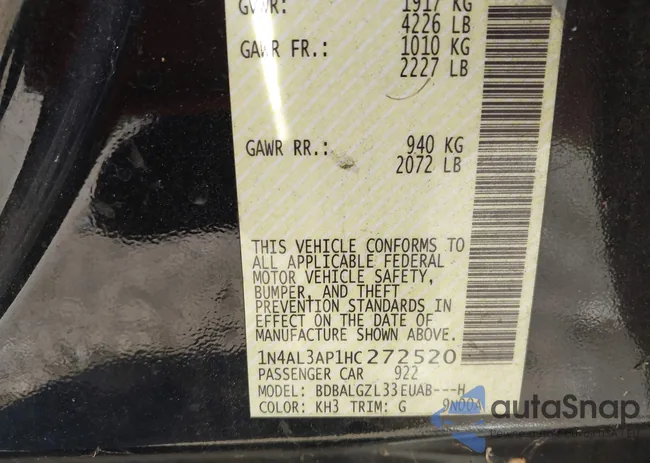 1N4AL3AP1HC272520: 43497476