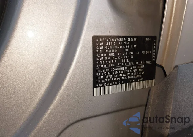 WVGBV7AXXFW547258: 43497529