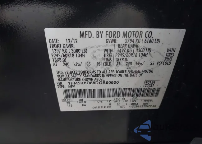 1FM5K8D88DGB90900: 43497543