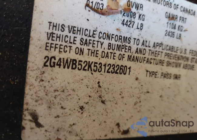 2G4WB52K531232601: 43497651