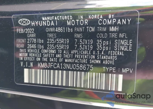 KM8JFCA13NU058675: 43497667