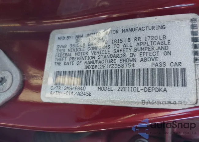 1NXBR12E1YZ358754: 43497688