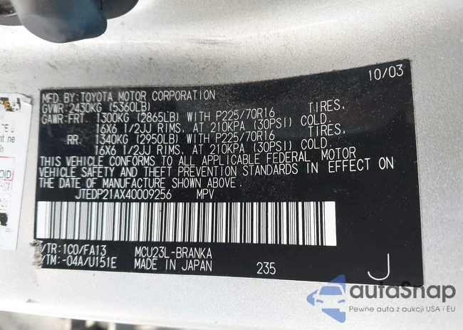 JTEDP21AX40009256: 43497737