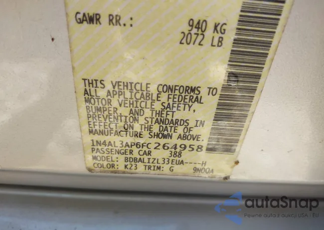 1N4AL3AP6FC264958: 43497771