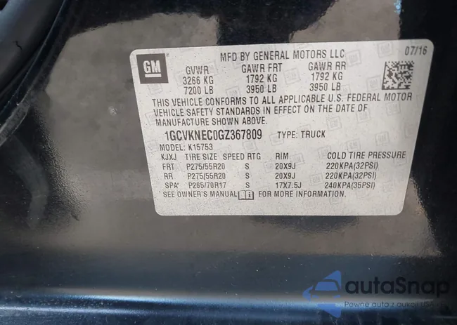 1GCVKNEC0GZ367809: 43497868