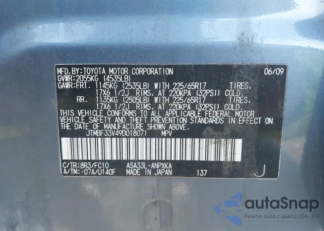 JTMBF33V49D018071: 43497881