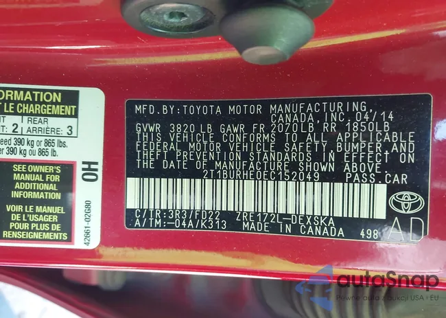 2T1BURHE0EC152049: 43498017