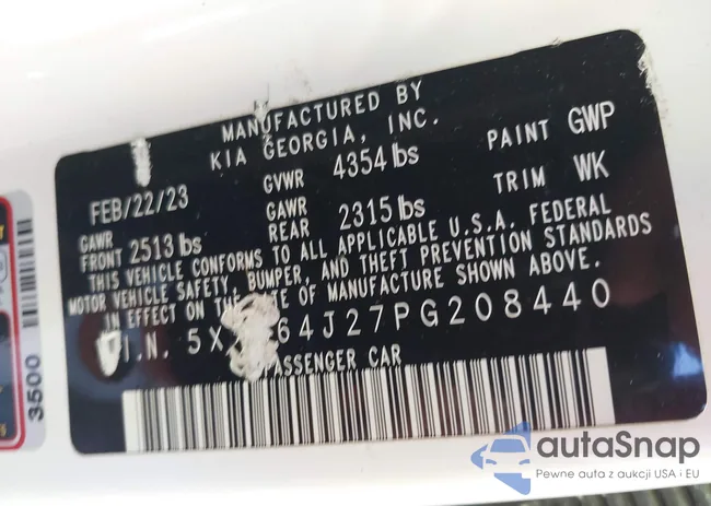 5XXG64J27PG208440: 43498022