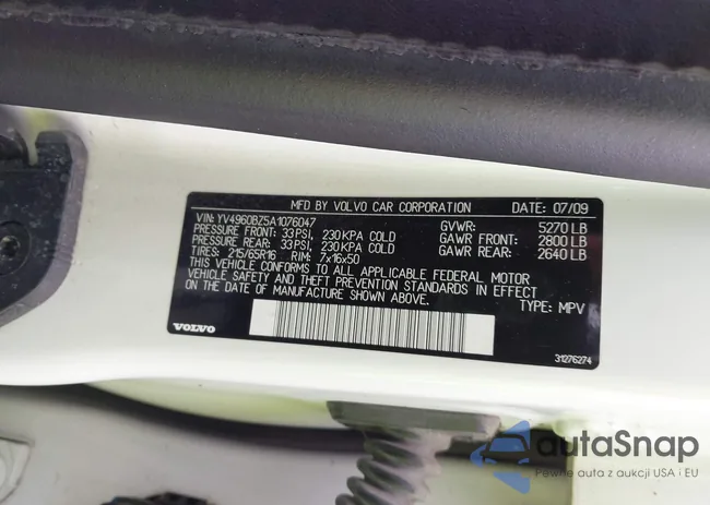 YV4960BZ5A1076047: 43497123