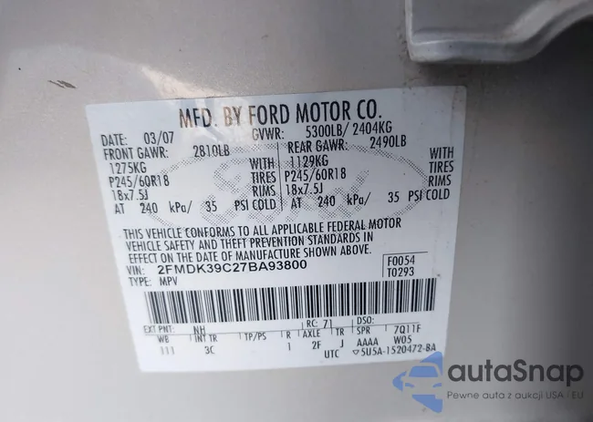 2FMDK39C27BA93800: 43497132