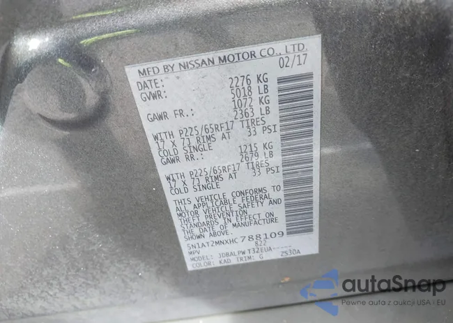 5N1AT2MNXHC788109: 43497233