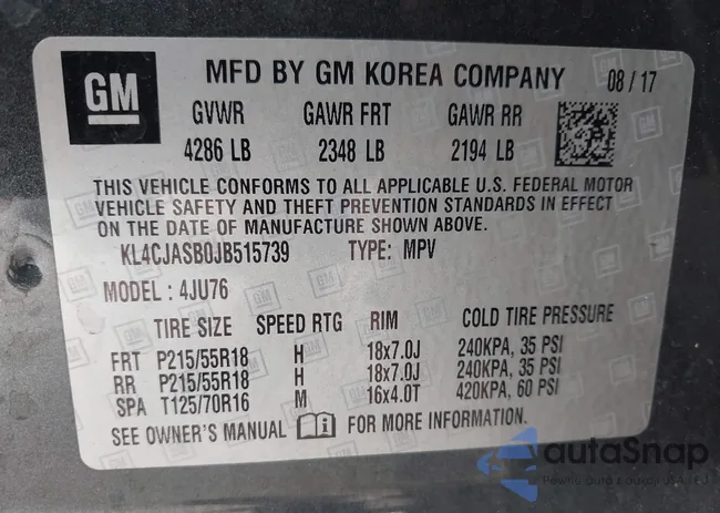 KL4CJASB0JB515739: 43497237