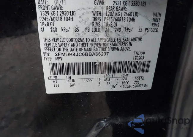 2FMDK4JC6BBA66237: 43497347