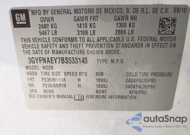 3GYFNAEY7BS533145: 43497357