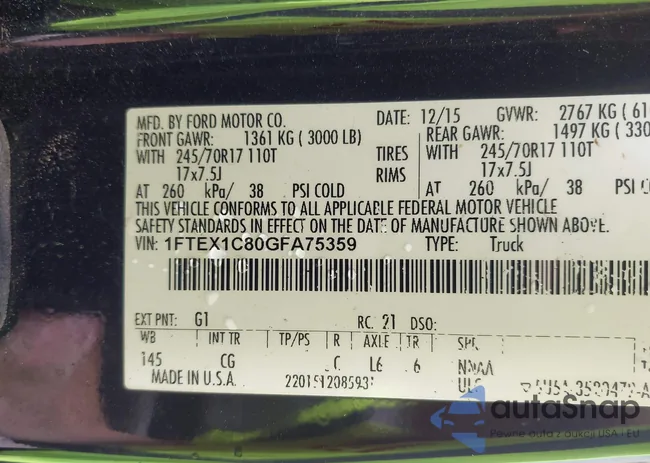 1FTEX1C80GFA75359: 43498541