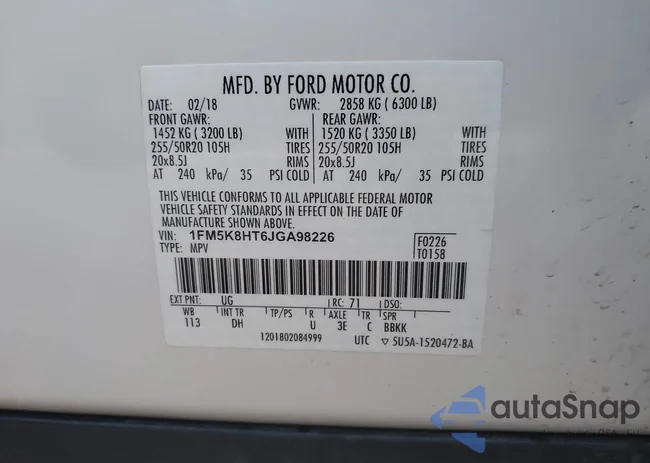 1FM5K8HT6JGA98226: 43498659