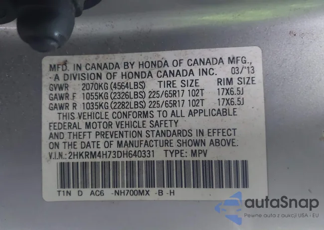 2HKRM4H73DH640331: 43498676