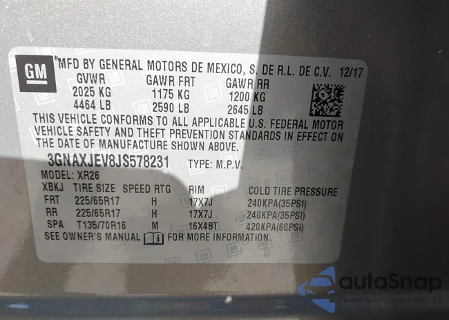 3GNAXJEV8JS578231: 43498918