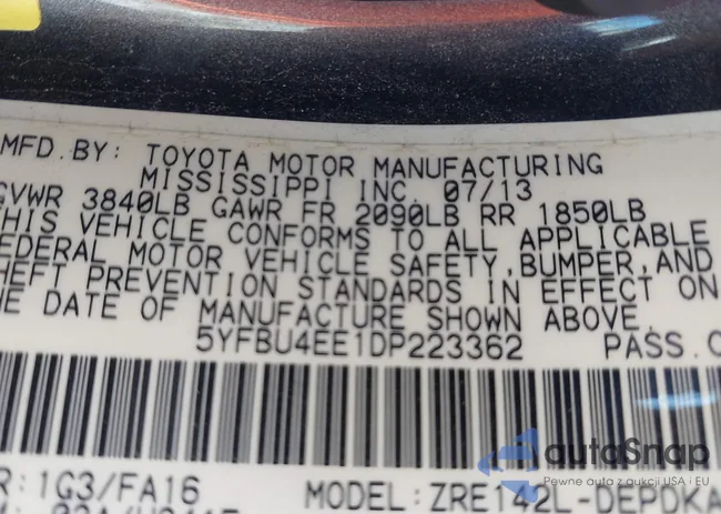 5YFBU4EE1DP223362: 43498920