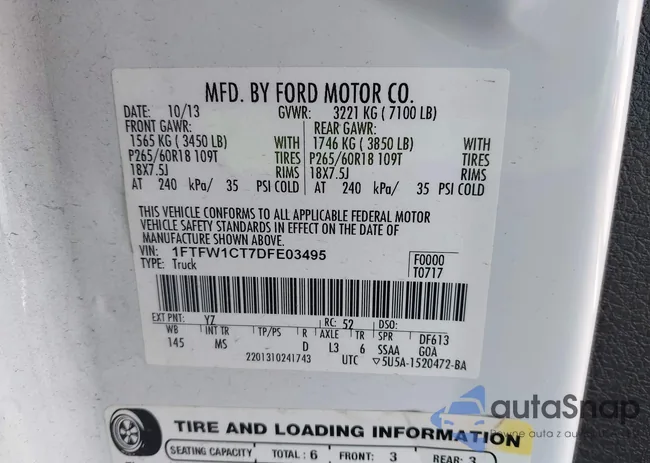 1FTFW1CT7DFE03495: 43498938