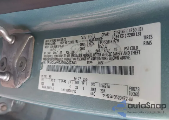 1FMCU0H93DUC47883: 43498942