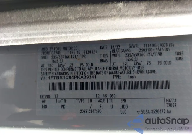 1FTBR1C84PKA39341: 43498966