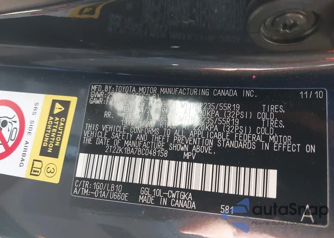 2T2ZK1BA7BC048158: 43498998