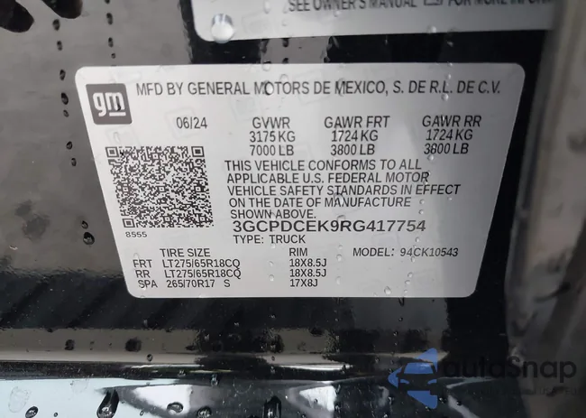 3GCPDCEK9RG417754: 43498106