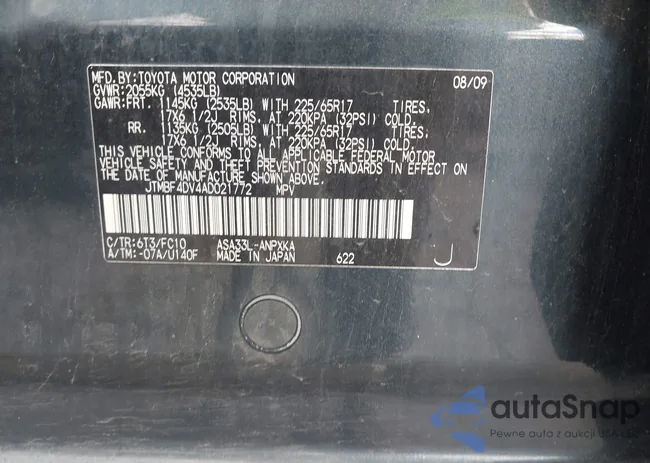 JTMBF4DV4AD021772: 43498135