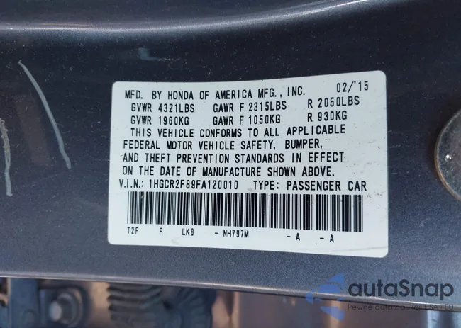 1HGCR2F89FA120010: 43498154