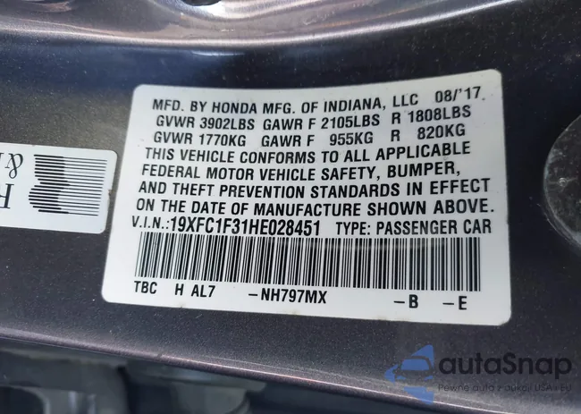 19XFC1F31HE028451: 43498224