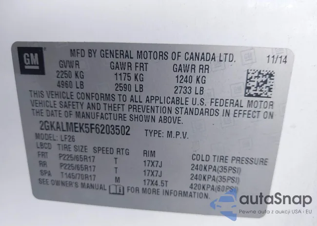 2GKALMEK5F6203502: 43498269