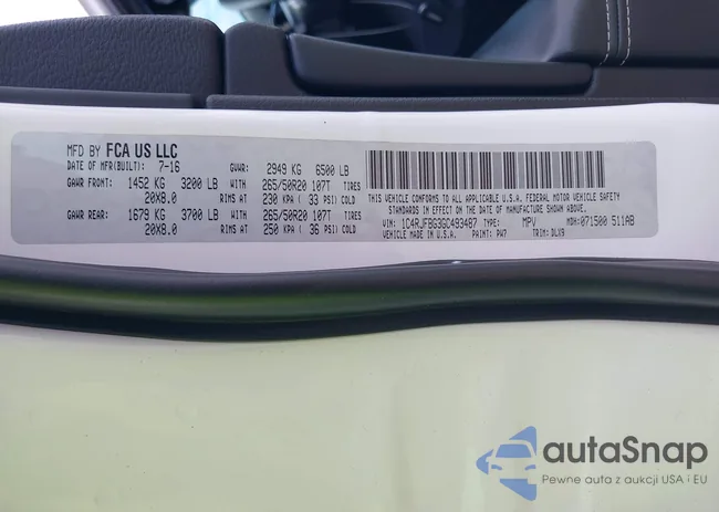 1C4RJFBG3GC493487: 43498307