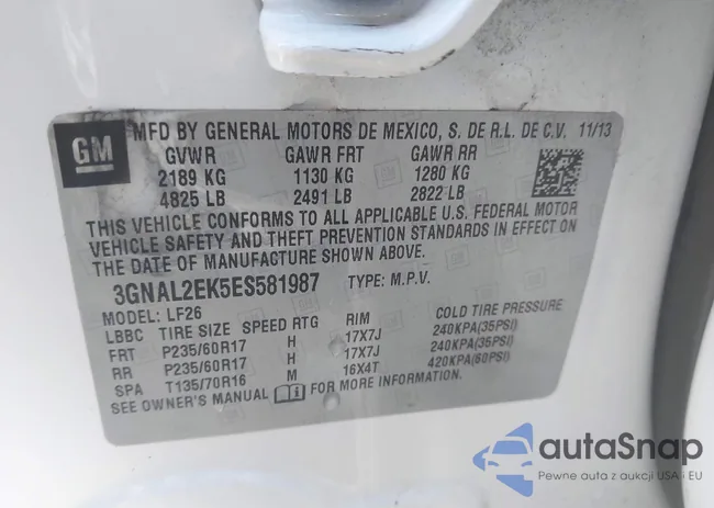 3GNAL2EK5ES581987: 43498323