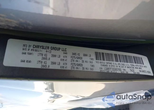 1C6RR7FT2DS657956: 43498337