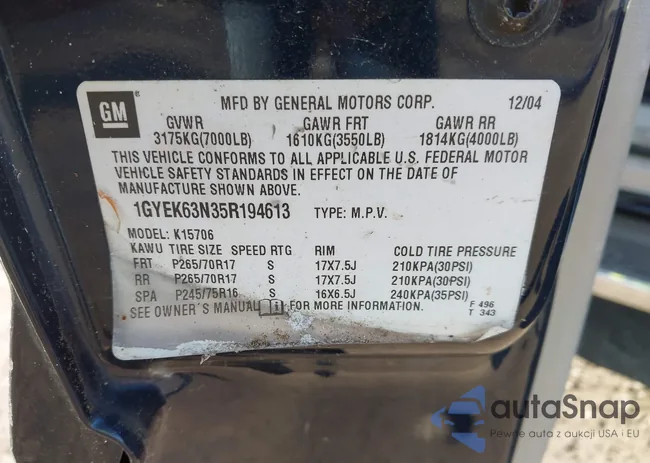 1GYEK63N35R194613: 43499491