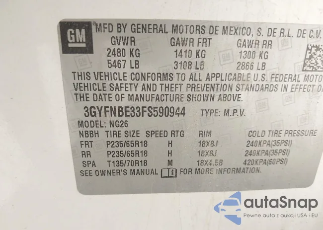 3GYFNBE33FS590944: 43499510