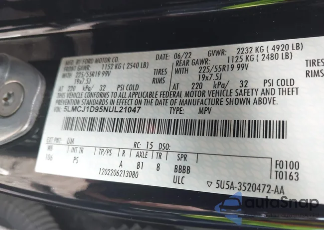 5LMCJ1D95NUL21047: 43499514