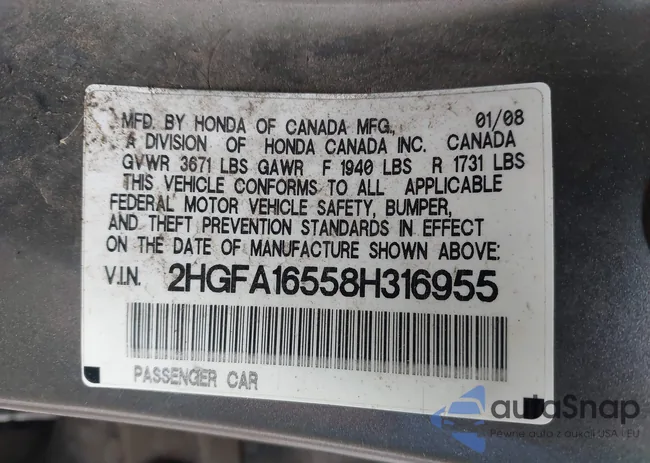 2HGFA16558H316955: 43499529