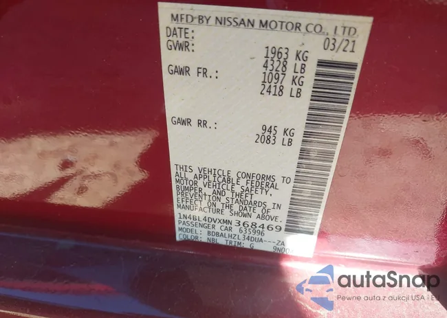 1N4BL4DVXMN368469: 43499548