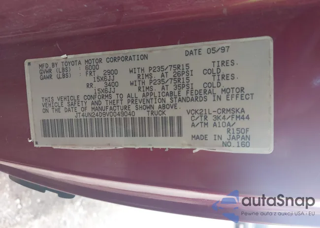 JT4UN24D9V0049040: 43499569