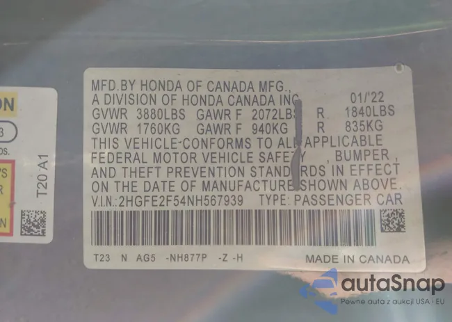 2HGFE2F54NH567939: 43499624