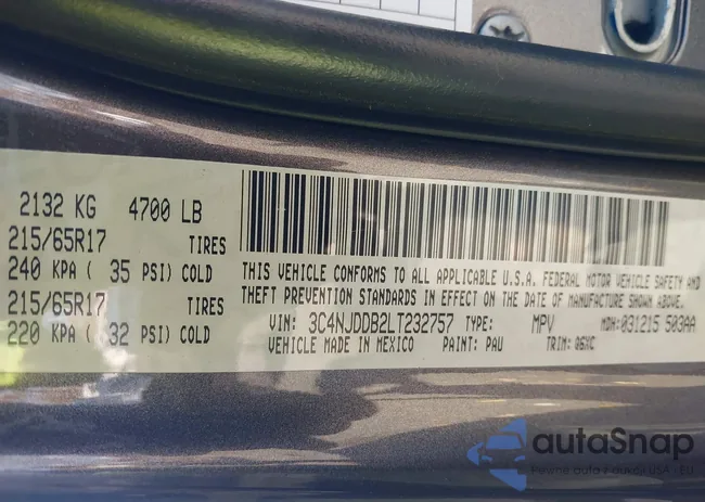 3C4NJDDB2LT232757: 43499646