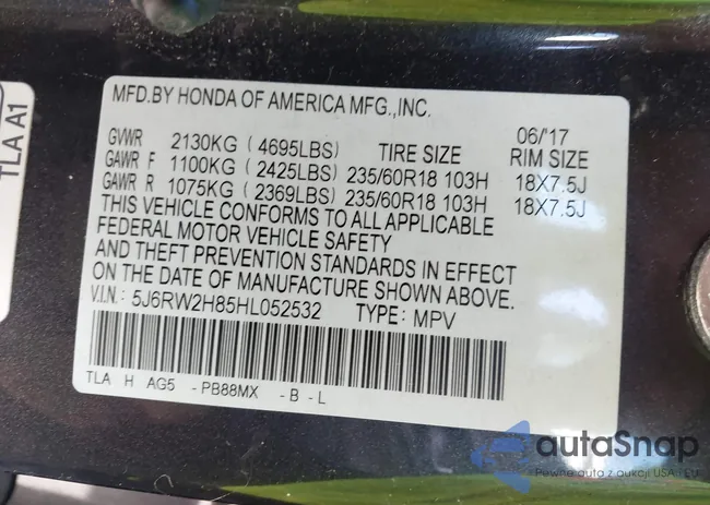 5J6RW2H85HL052532: 43499843