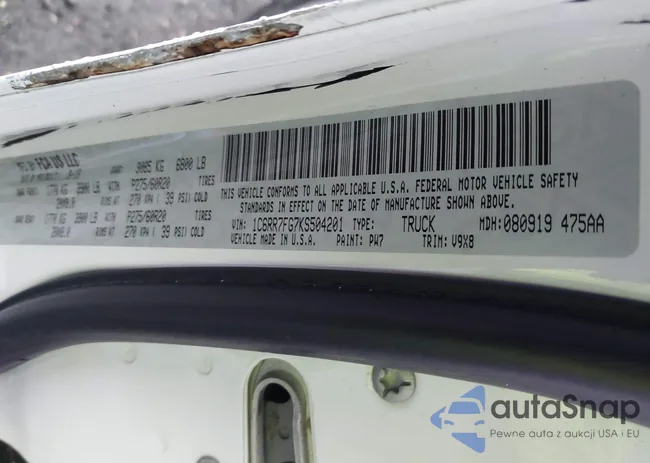 1C6RR7FG7KS504201: 43499080