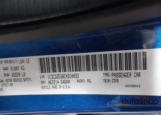 1C3CDZEG8CN310033: 43499081