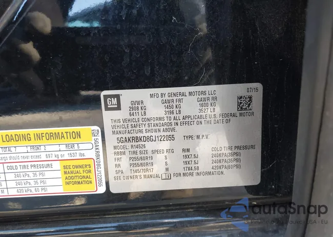 5GAKRBKD8GJ122055: 43499221