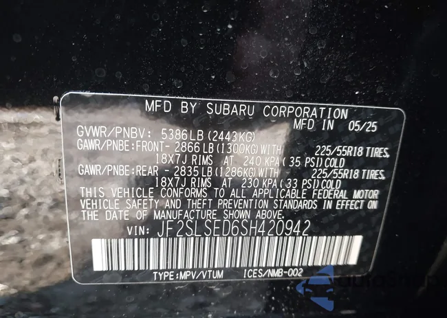 JF2SLSED6SH420942: 43499255