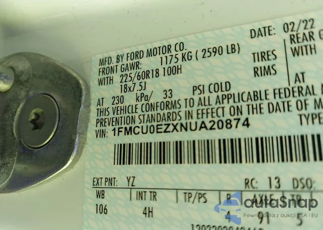 1FMCU0EZXNUA20874: 43499260